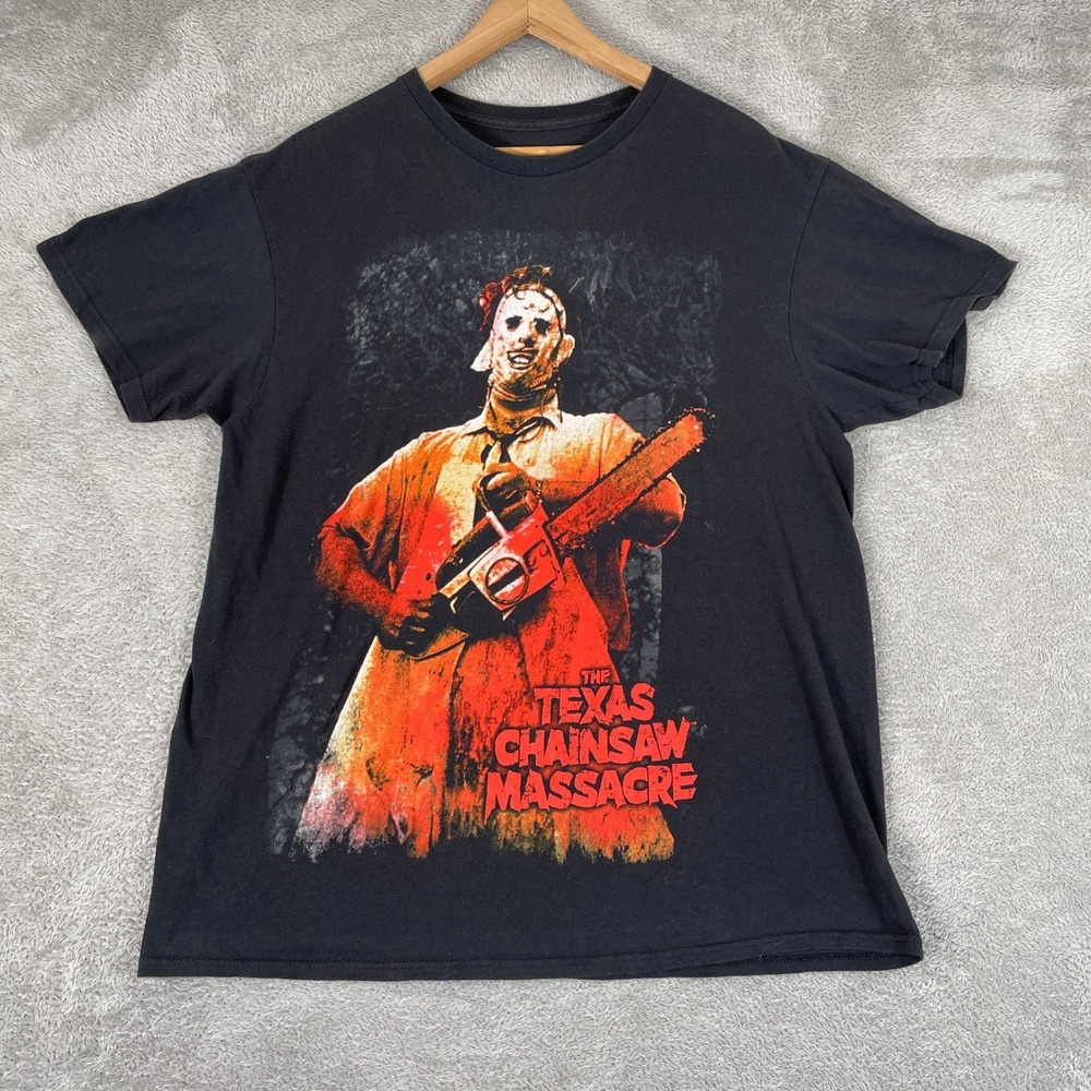 Texas Chainsaw Massacre Shirt Mens Large Black Leatherface Horror Movie Slasher